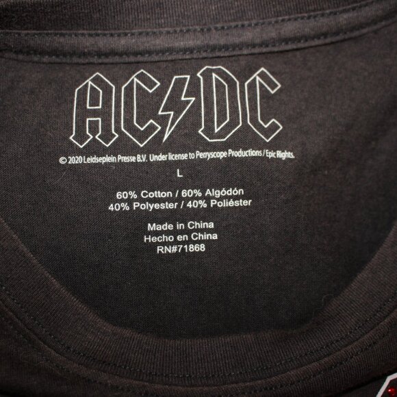 AC/DC T-Shirt Size L Red Metallic Studs Perfect! - Picture 3 of 8